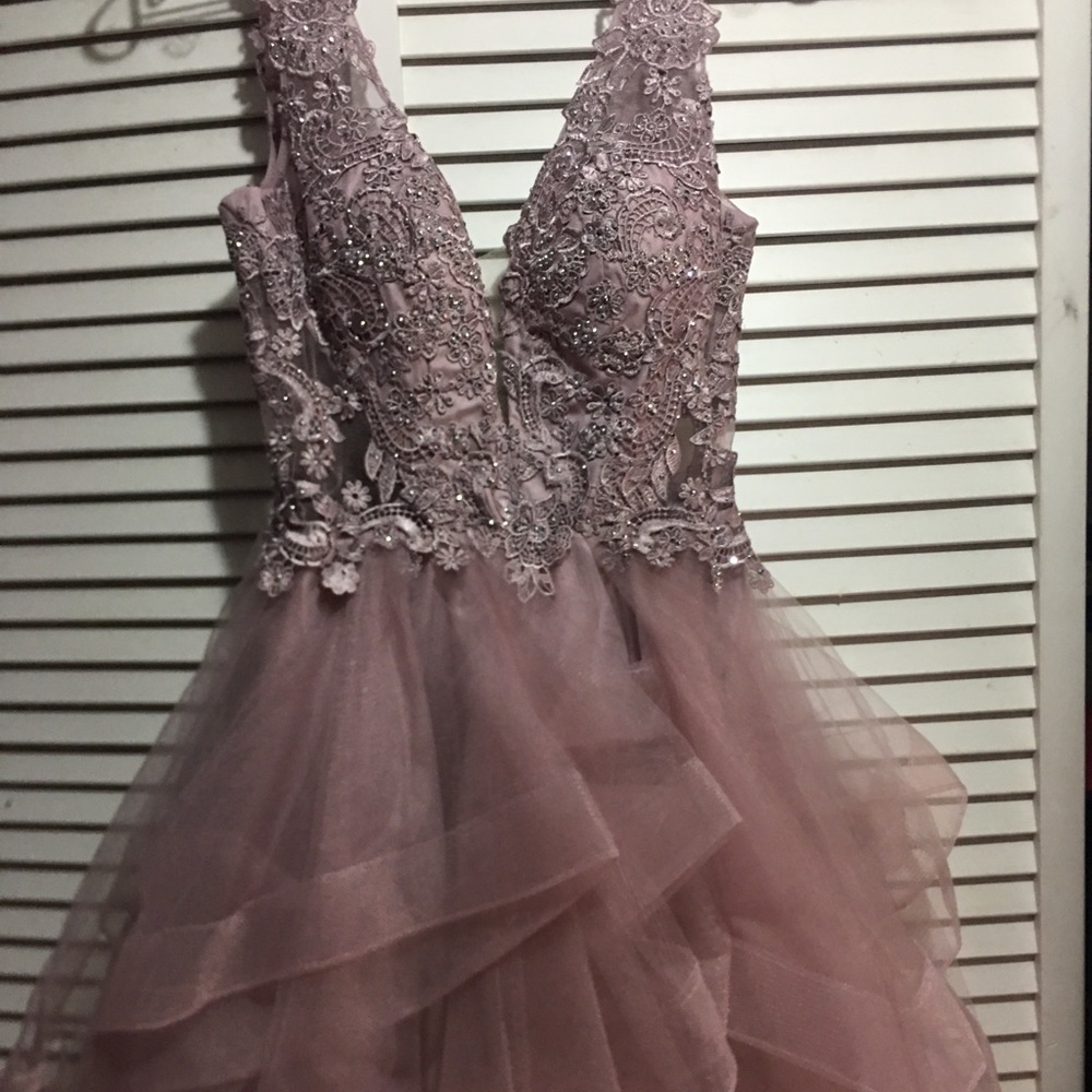 rose gold/ mauve prom/formal evening prom dress